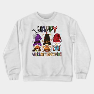 Happy HalloThanksMas Gnome Crewneck Sweatshirt